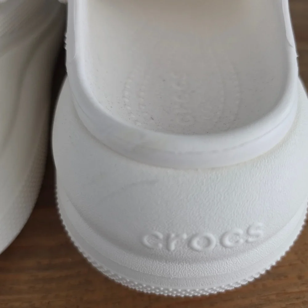 Crocs Mens Classic Crush Clog White Platform Chunky Sandals 207521-100 Size 11